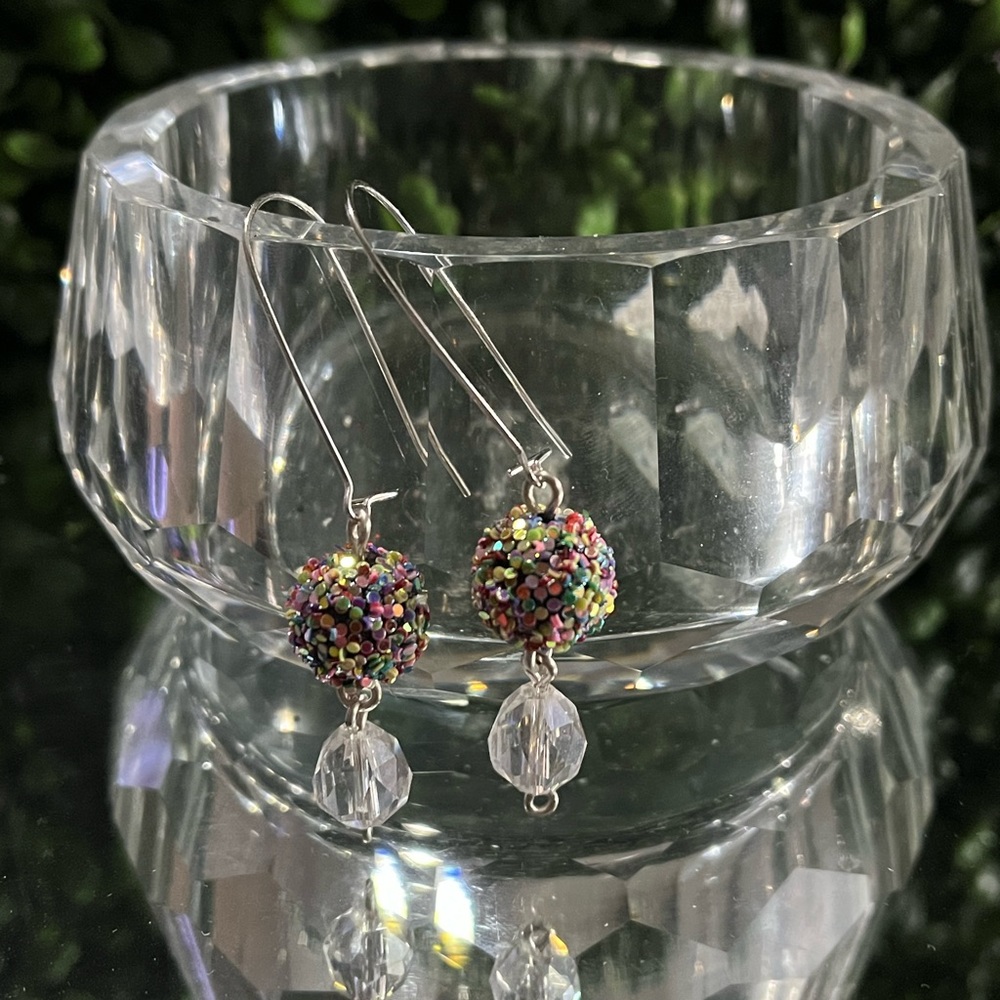 Confetti Crystal Dangle Statement Earrings - image 5